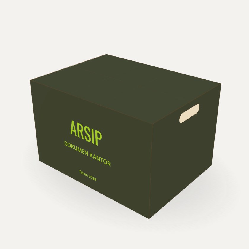 Kardus Arsip dengan contoh desain