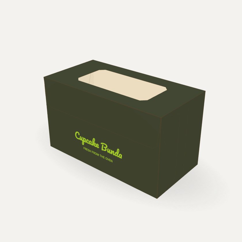 Kotak Cupcake dengan contoh desain