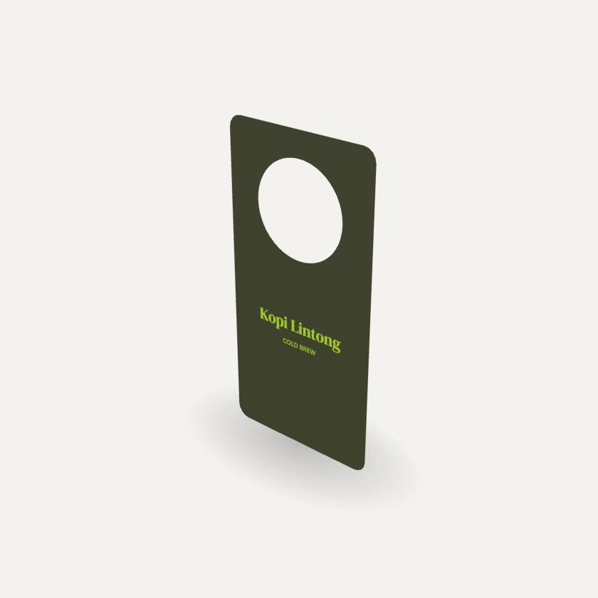 Neck Tag Botol dengan contoh desain