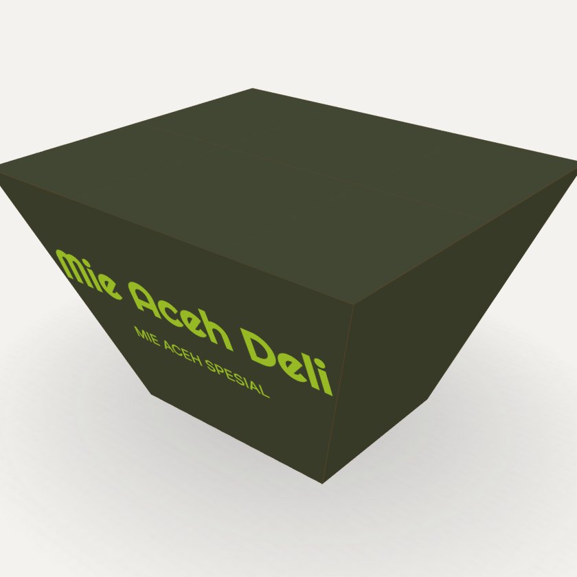 Kotak Takeaway Mie dengan contoh desain