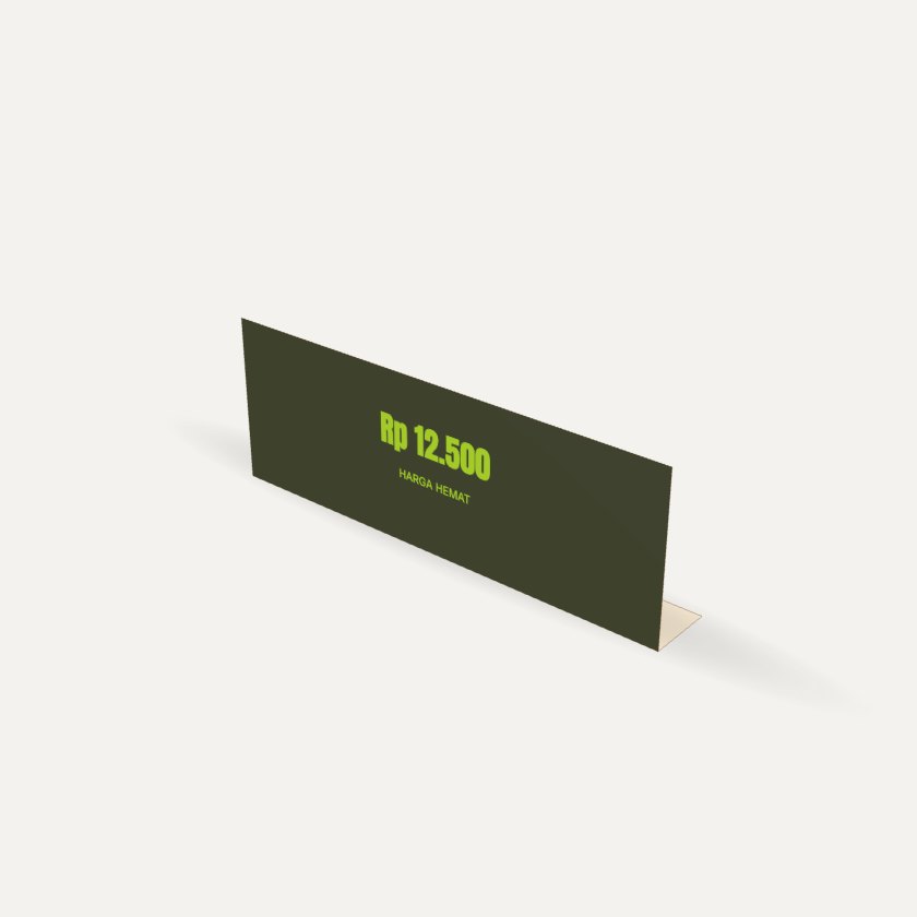 Label Harga Rak dengan contoh desain