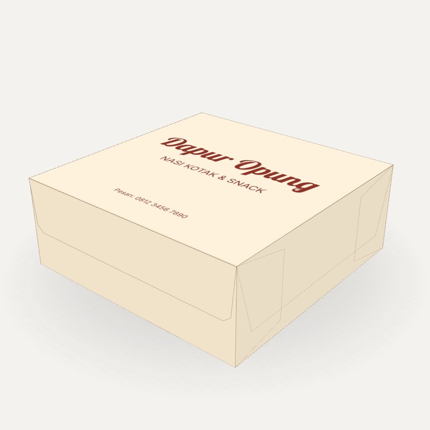 Dus Snack & Nasi Kotak dengan contoh desain