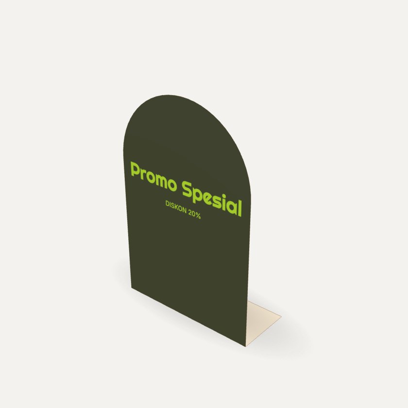 Standee Mini dengan contoh desain