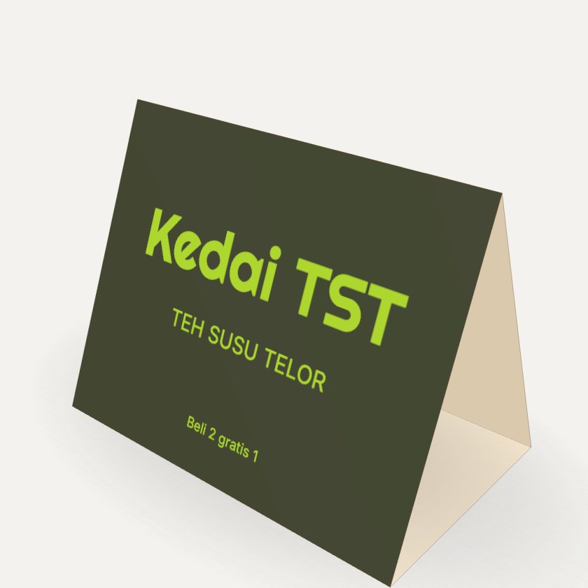 Tent Card (Kartu Meja) dengan contoh desain